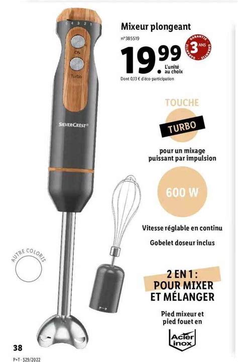 Promo Mixeur Plongeant Silvercrest Chez Lidl