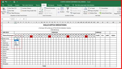 Cara Membuat Data Absensi Di Microsoft Excel Otomatis