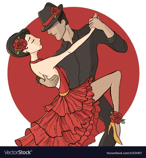 Couple Dancing Tango Royalty Free Vector Image