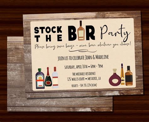 Stock The Bar Invitations Stock The Bar Party Invitations Stock The Bar Shower Invitations