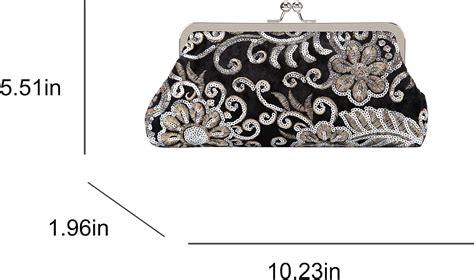 Fawziya Clutch Evening Bags Sequin Velvet Embroidered Kiss Lock