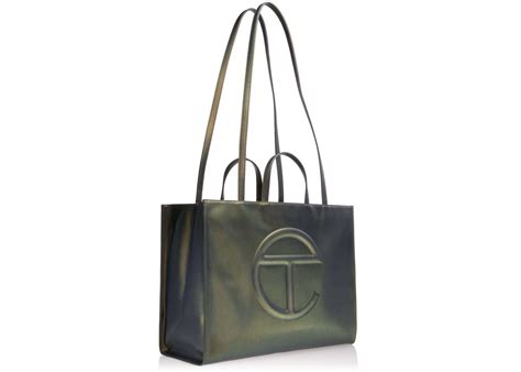 Telfar Large Shopping Bag Acid In Polyurethane Polyester With Silver Tone Us