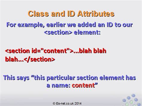 Class Id And And In Html