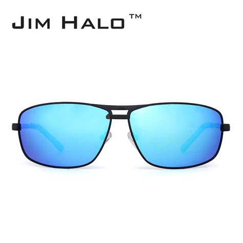 Jim Halo Retro Polarized Rectangle Spring Hinge Sunglasses Men Driving