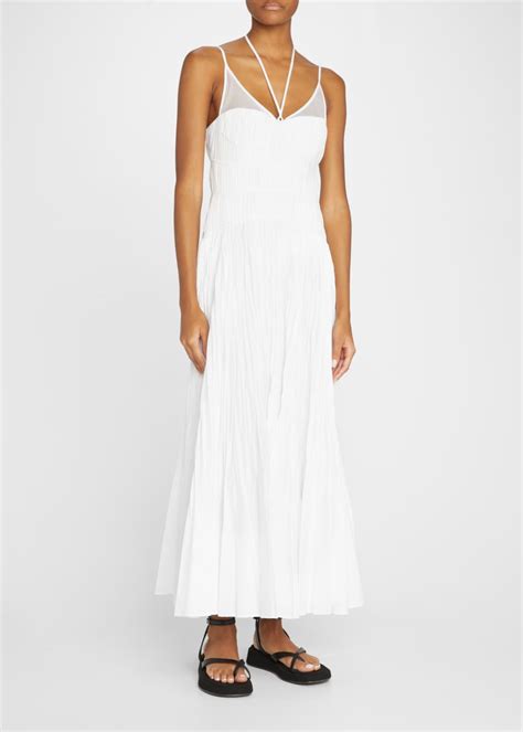 Simkhai Indy Plisse Poplin Bustier Dress Bergdorf Goodman