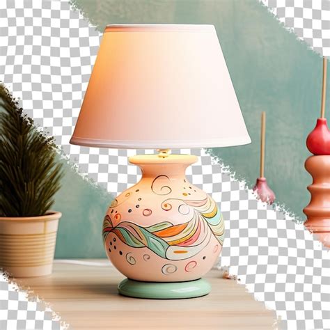 Lampe En C Ramique Peinte Sur Fond Transparent Psd Premium