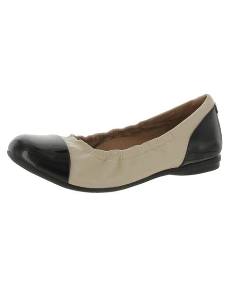 Clarks Rena Jazz Leather Heeled Ballet Flats in Gray | Lyst