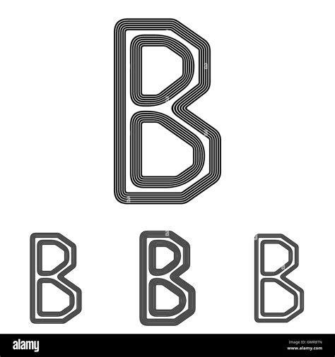 Black B Letter Logo Design Set Stock Vector Image And Art Alamy