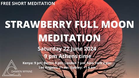 Damien Wynne Strawberry Full Moon Meditation Free Webinar Youtube