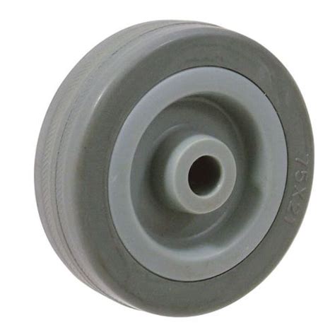 Icc 75mm Rubber Wheel Only With 10mm Bore Castors