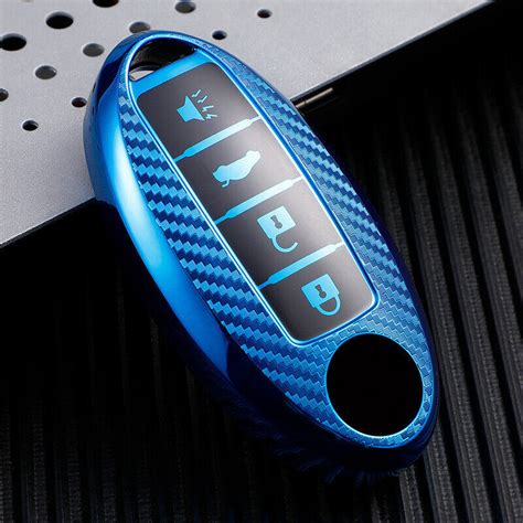 New TPU Carbon Fiber Car Remote Smart Key Fob Case Cover Fit For Nissan