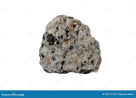 Pegmatite Granite Rock Isolated On White Background Stock Photo