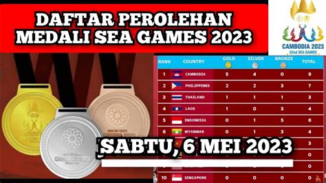 Klasemen Perolehan Medali Sementara Sea Games 2023 Hari Ini Sea Games