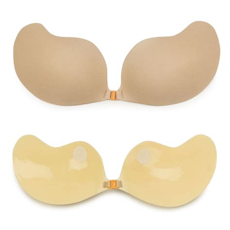 Dodoing Dodoing Womens Silicone Self Adhesive Invisible Bra Push Up Sticky Strapless Backless