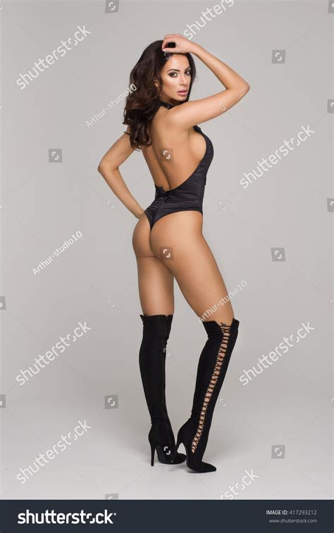 Sexy Attractive Brunette Woman Posing Fashionable Stock Photo Shutterstock