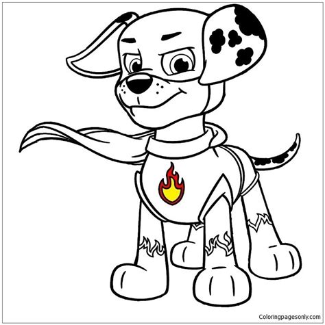 Super Pup Marshall Paw Patrol Coloring Page - Free Printable Coloring Pages