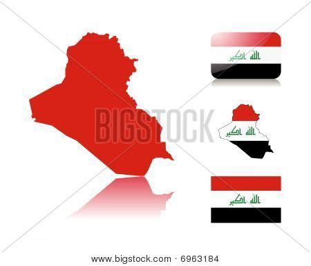 Iraqi Map Flags Vector Photo Free Trial Bigstock