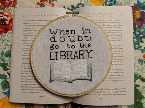 When In Doubt Go To The Library Harry Potter Quote Etsy