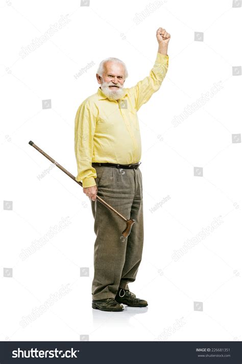 Happy Old Active Bearded Man Walking Stock Photo 226681351 Shutterstock