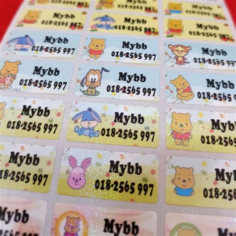 Shiny Winnie The Pooh Name Sticker Shopee Malaysia