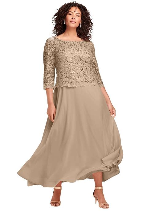 Roaman S Women S Plus Size Lace Popover Dress Special Occasion