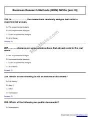 Business Research Methods Solved Mcqs Set Mcqmate Pdf Business