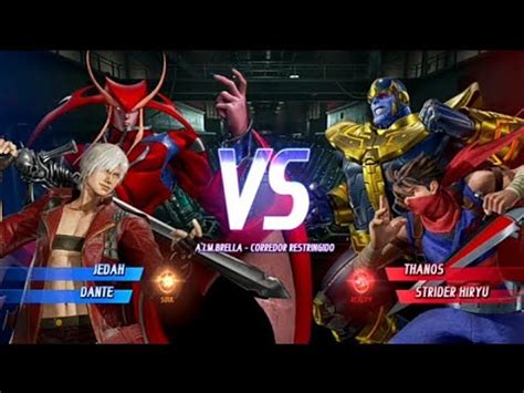 Marvel Vs Capcom Infinite Jedah Dante Vs Thanos Spider Hiryu