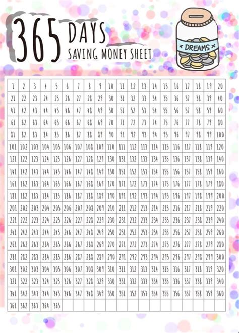 Printable Day Savings Challenge