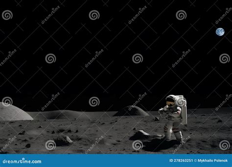 Brave Astronaut At The Spacewalk On The Moon Neural Network Ai