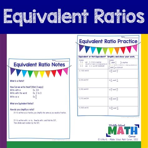 Equivalent Ratios Notes Practice Worksheet Exit Slip Made By