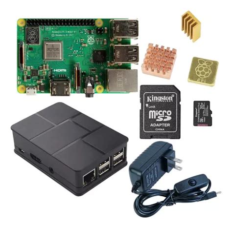 Raspberry Pi3 B Plus 32gb Case Fuente 5v 3a Disipador Kit 3b Envío gratis