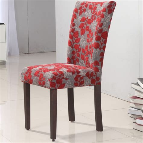 Shop Elegant Red Floral Parson Chair Set Of 2 Free Shipping Today