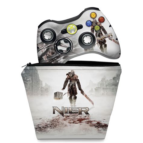 Kit Capa Case E Skin Xbox Controle Nier Pop Arte Skins