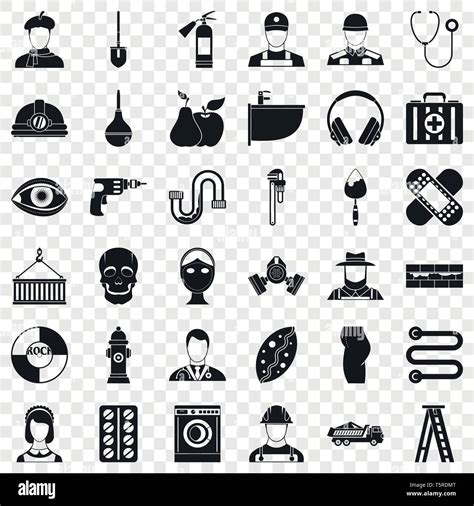 Good Occupation Icons Set Simple Style Stock Vector Image Art Alamy