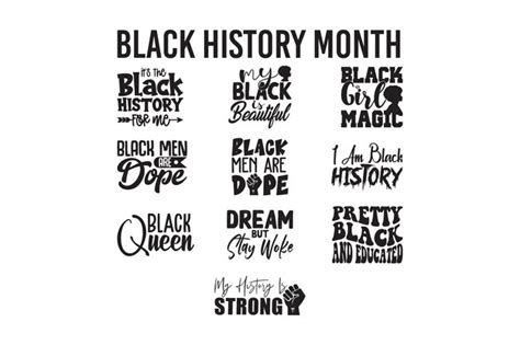 Paquete Svg De Historia Del Mes Negro Vector Premium