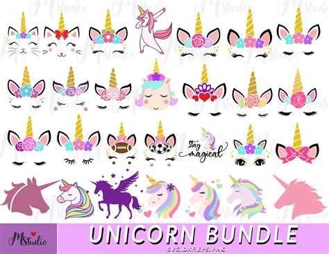 Einhorn B Ndel Svg Bundle Svg Einhorn Horn Einhorn Clipart Etsy