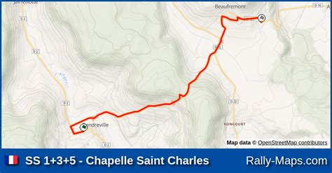 SS 1 3 5 Chapelle Saint Charles stage map Rallye Régional Mouzon