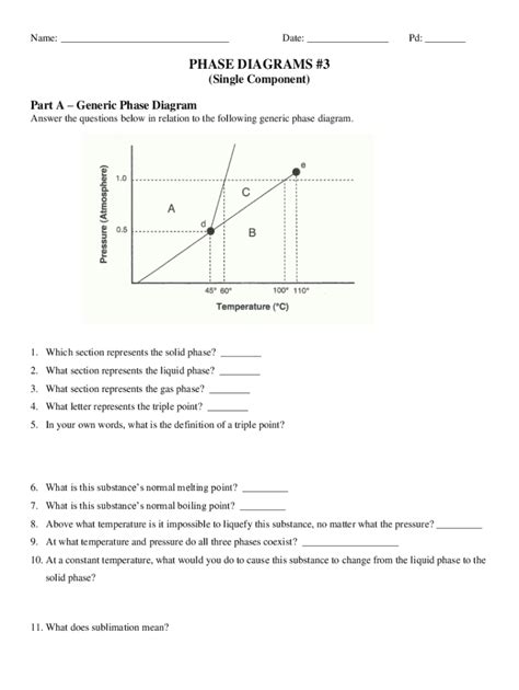 Fillable Online Phase Diagram Worksheet 1 Pdf Fax Email Print Pdffiller