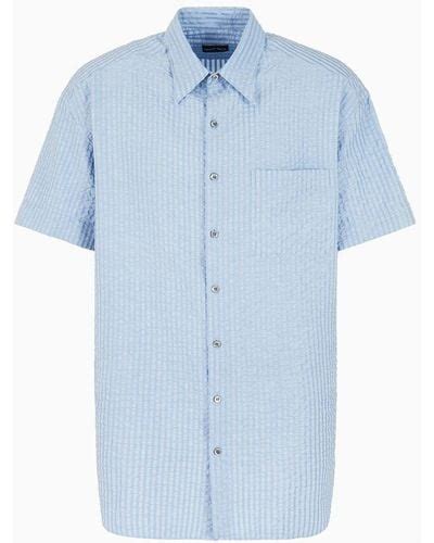 Blue Giorgio Armani Shirts For Men Lyst