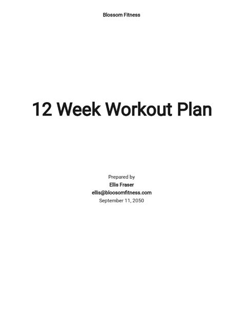 12 Week Workout Plan Template Prewrite