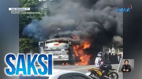 Truck Na May Kargang Aspalto Nagliyab Saksi Youtube