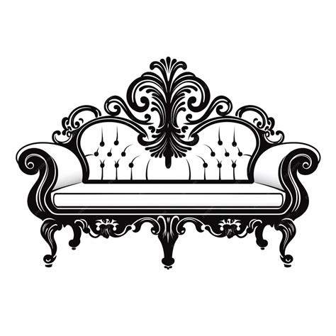 Premium AI Image | a black and white drawing of a couch with a ...