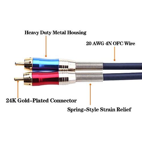 Disino Dual Rca To Xlr Male Y Splitter Patch Cable Unbalanced Rca