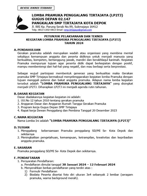 Juklak Dan Juknis Lomba Lp2tj 2024 Pdf