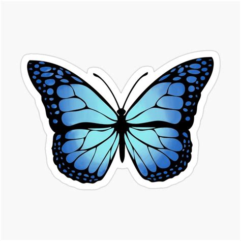 "Blue Butterfly " Sticker for Sale by Katari Designs | Aesthetic ...