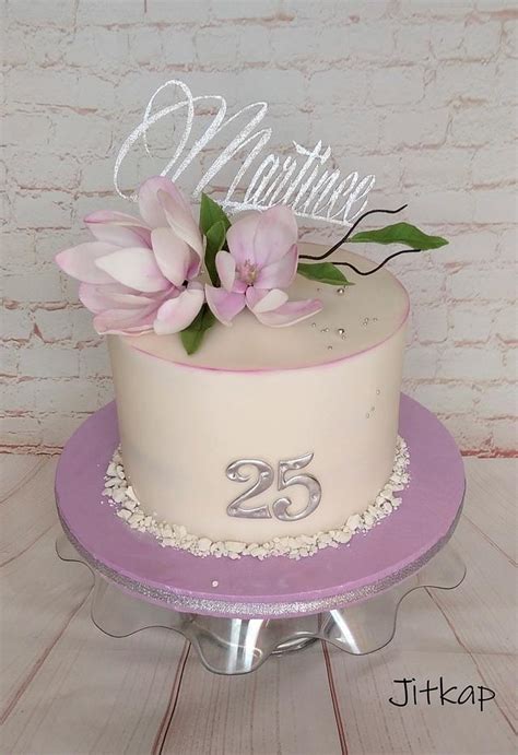 Magnolia Birthday Cake Decorated Cake By Jitkap Cakesdecor