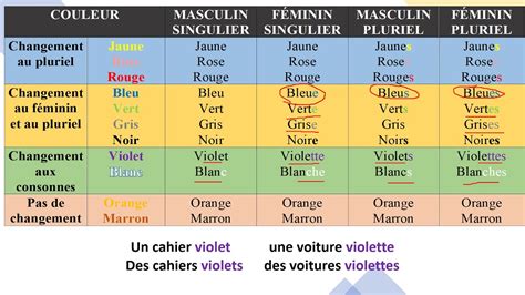 0 3 L´accord Des Adjectifs De Couleur Youtube