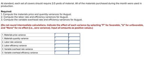 Solved Problem 10 9 Algo Comprehensive Variance Analysis