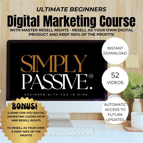 Simply Passive Digital Marketing Course With Master Resell Rights For Passive Income With