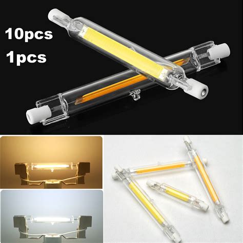 1 10x Dimmable Led Cob R7s Glass Tube Light Bulb J78 118 6w 12w 24w